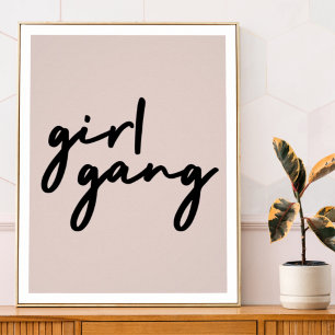 Poster Gang Garota   Menina rosa-branca Potente Moderna F