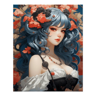 Póster Ganga Whimsical AI Sonha: Pequeno Vestido Negro