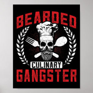 Poster Gângster Culinário com Churrasco de Cozinhar de cr