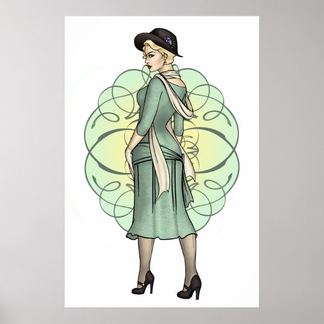 Póster Gângster Modestável - Pinup do 1920 (Frente)