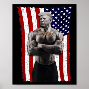 Poster Gangster Pro Donald Trump Tatuagem Republicana Ame