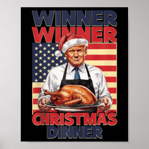 Poster Ganhador Engraçado Vencedor do Natal Janta Papais 