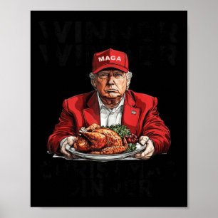 Poster Ganhador Engraçado Vencedor do Natal Janta Papais
