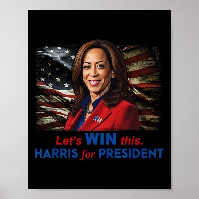 Poster Ganhe Este Harris Para O Presidente Kamala Harris  (Frente)