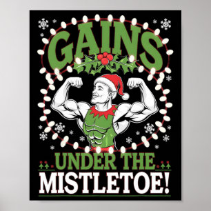 Poster Ganhos engraçados de treino de Natal de elfo na ac