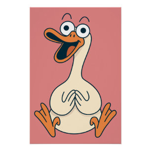 Póster Ganso Bobo, Excêntrico, Ganso de Desenho Animado D