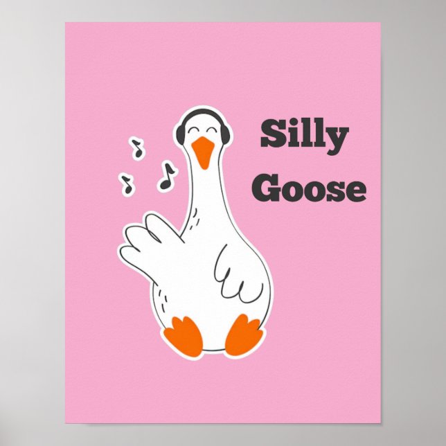Poster Ganso bobo, Ganso Engraçado, Amante de Gansos (Frente)