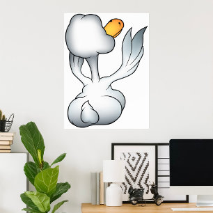 Poster Ganso Branco Por Trás Pássaro Bobo