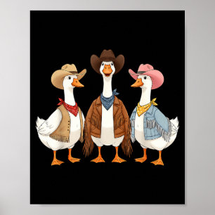 Poster Ganso Cowboy Ocidental Humor Silvestre Divertido