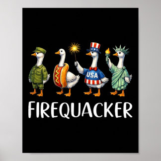 Poster Ganso da Equipe de Fogos de Artifício Feliz Quatro
