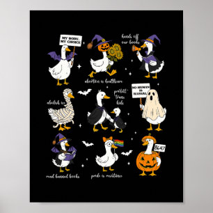 Poster Ganso de Halloween Sutil Resistir Trump Liberal Fe