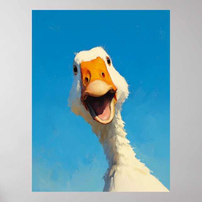 Poster Ganso Feliz Sob o Céu Azul (Frente)
