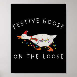 Poster Ganso Festivo à Solta Luz de Natal Pato Xm