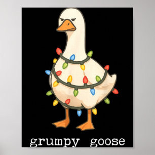 Poster Ganso Festivo E Alegre Chapéu De Papai Noel Luz De