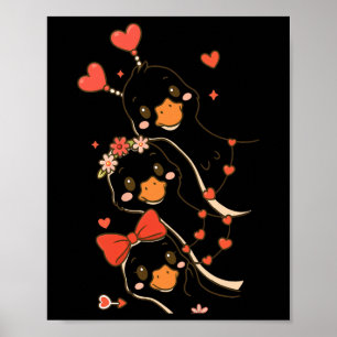 Poster Ganso Valentim Fofo Coquete Ganso Engraçado Tolo M