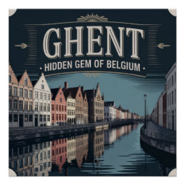 Póster Gante – Joia Escondida da Bélgica