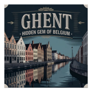 Póster Gante – Joia Escondida da Bélgica