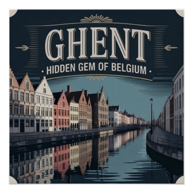 Póster Gante – Joia Escondida da Bélgica (Frente)