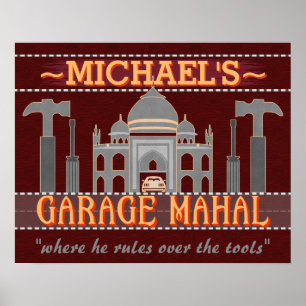 Poster Garage Mahal Man Caverna Encantada Humor Personali