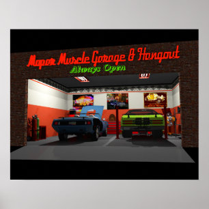 Póster Garagem de Mopar