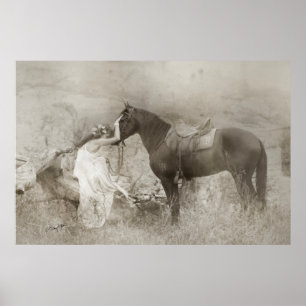 Poster Garanhão e mulher de Mangalarga Marchador