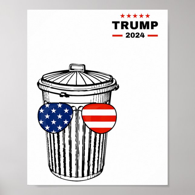 Poster Garbyge For Trump 2024 Garge Truck Trash Can Vote (Frente)