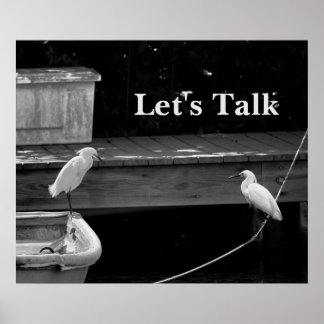 Poster Garças Brancas com Dock de Barco Vamos Falar Arte