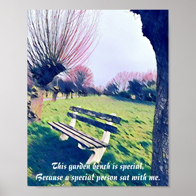 Poster Garden Bench Cote Azul Outono Céu Abstrato Art (Frente)