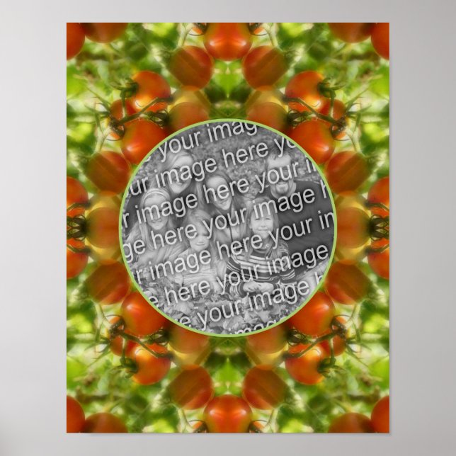 Poster Garden Cherry Tomates Natureza Adicionar Sua Foto (Frente)