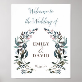Poster Garden Crest | Casamento de boas-vindas de branco 
