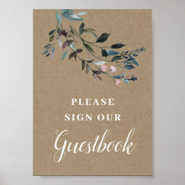 Poster Garden Crest | Livro de Visitas de Casamento Flora