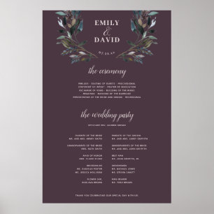 Poster Garden Crest Mauve Purple Ceremony Sign