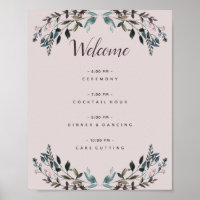 Garden Crest Mauve Purple Floral Weding Program