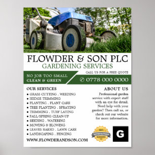 Poster Garden Lawn-Mower, Garden Service, Horticulturista