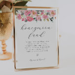 Poster Garden Tea Party Honeymoon Fund<br><div class="desc">Sinal de Fundo de Lua de mel. Itens correspondentes disponíveis no compro Adore Paper Co Zazzle.</div>