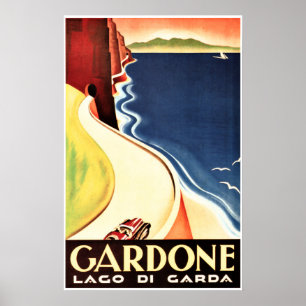 Poster GARDONE RIVIERA Lago Di Garda Vintage Itália Viage