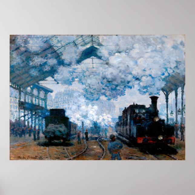 Poster Gare Santo-Lazare, por Claude Monet (Frente)