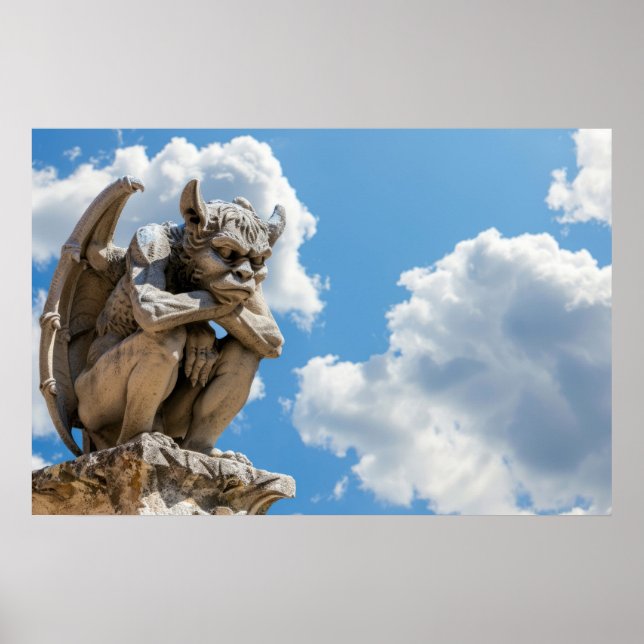 Poster Gargoyle e Nuvens (Frente)