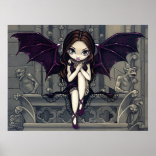 Póster Gargoyles de Notre Dame Gótica Fada de Arte Impres