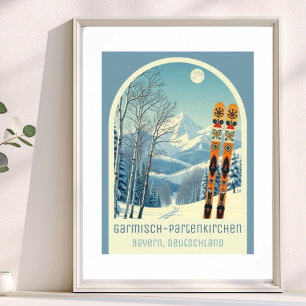 Poster Garmisch-Partenkirchen Alemanha Deutschland esqui