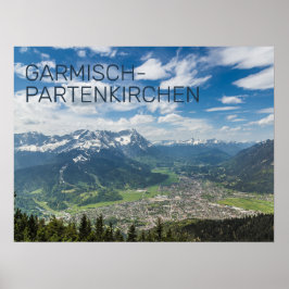 Poster Garmisch-Partenkirchen Bavaria Alps Panorama Gift