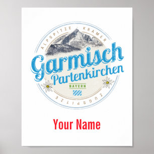 Poster Garmisch Partenkirchen Bavaria Vintage Alps