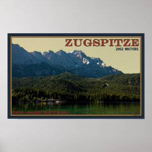 Poster Garmisch - Zugspitze acima do Eibsee