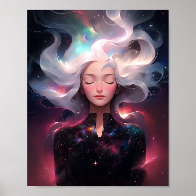 Poster Garota Animada De Estrelas (Frente)