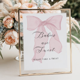 Poster Garota Arco rosa Os bebês Chás de fraldas são doce