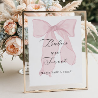 Poster Garota Arco rosa Os bebês Chás de fraldas são doce