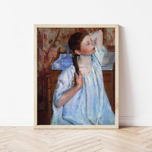 Poster Garota arranjando seu cabelo   Mary Cassatt