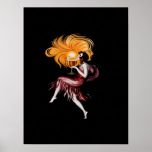 Póster Garota Art Deco  Cartaz Vintage