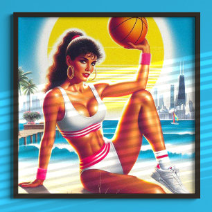 Poster Garota Atlética dos anos 80