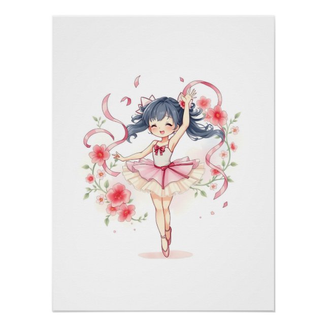 Póster Garota bailarina fofa (Frente)